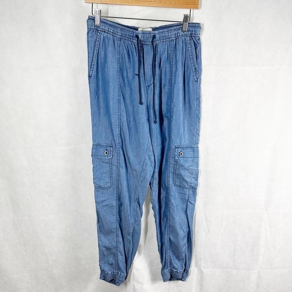 G H Bass & Co Lyocell Chambray Jogger Ankle Pant  Size Medium - Picture 1 of 8